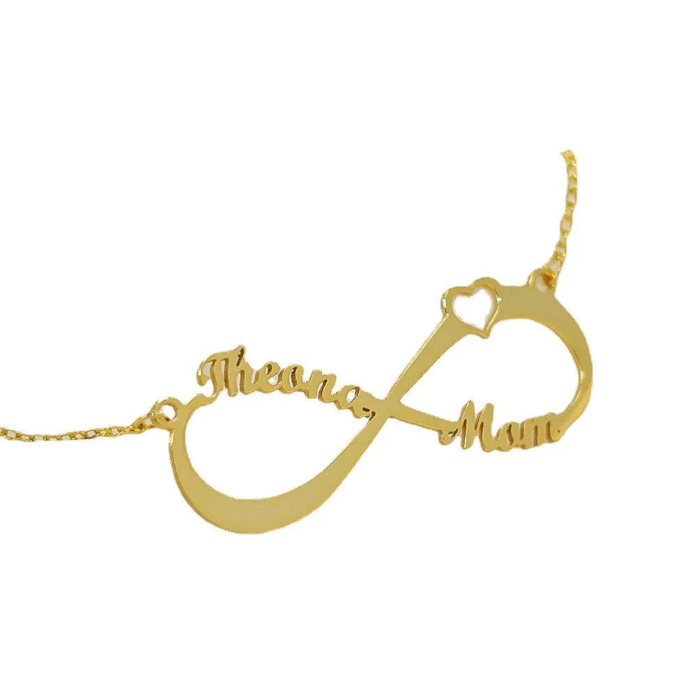 Romantic Valentine's Day Couple Necklace Infinity Love Sign Custom Name Pendant 925sterling Silver Anniversary Gifts Jewelry