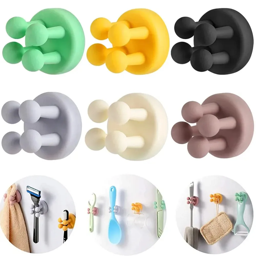 Must-have Silicone Toothbrush Holder Multifunctional Self Adhesive Plug Holder Waterproof Sticky Shower Shaver Kitchen