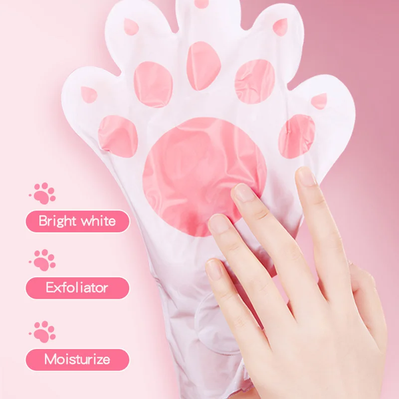 SADOER Cute Cat's Paw Hand Mask Whitening Moisturizing Anit-aging Anti Wrinkles Exfoliating Hand Gloves Hands Exfoliator