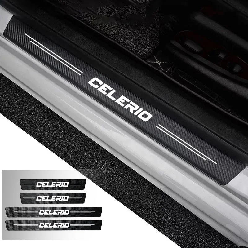 

Car Door Sill Carbon Fiber Sticker Threshold Side Anti Scratch Waterproof For Suzuki Celerio Trunk Bumper Scratch Guards Decals