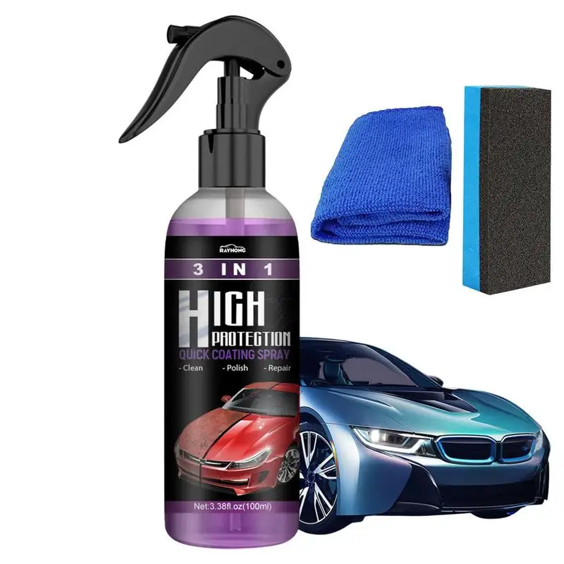 Ceramic Coating Spray For Cars Quick Car Coating Spray 3 In 1 Waterless Wash Scratch Repair Effective Automotive Top Coats