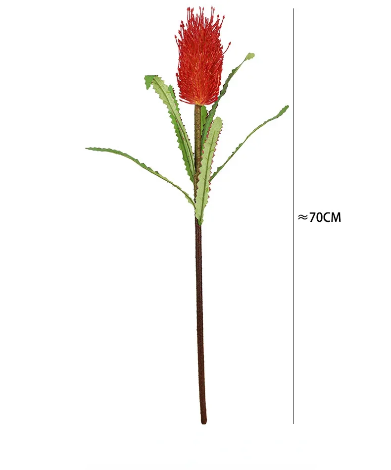 Description Picture 2 of itemArtificial Plants Silk Fake Flowers Auditorium Decor Red Black Stupa Flower Branches Simulation Green Plant Balcony Decoration