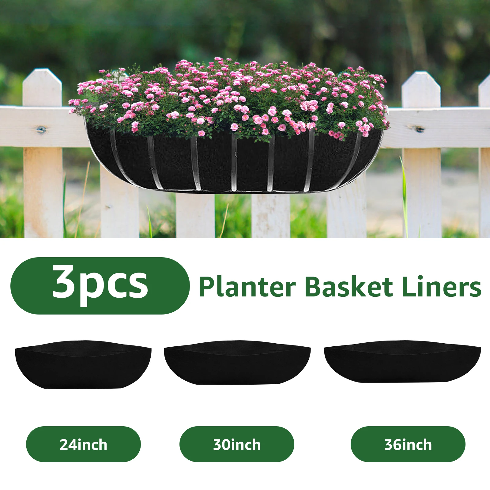 Aazon.co: Adnee 2Pcs 16Inch Fabric Planter Basket Liner-Felt Flower