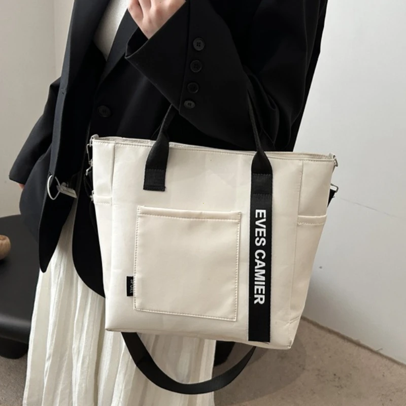 Large Capacity Oxford Waterproof Tote Bags for Women Multi Functional Student Shoulder Bag Casual Solid Color Totes Shopper Bag