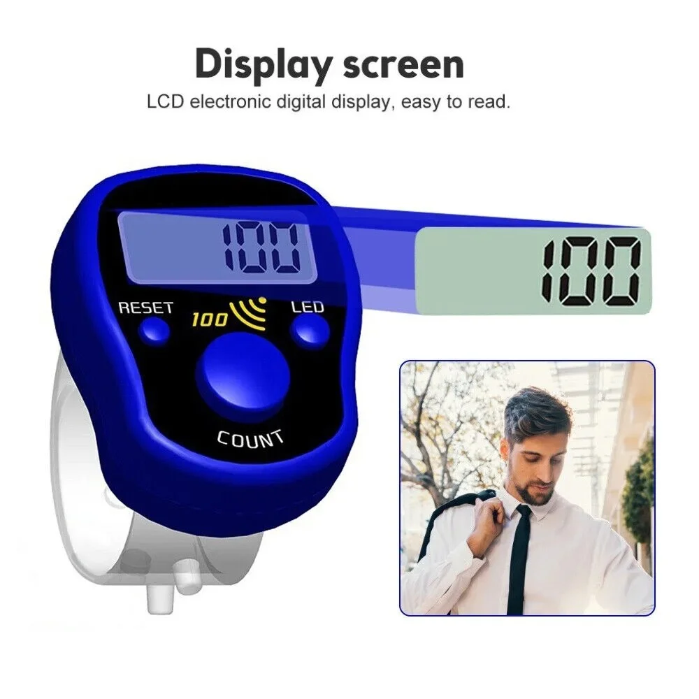 2pcs Set Mini Stitch Marker And Row Finger Counter LCD Electronic Digital Tally Counter BeBosLook