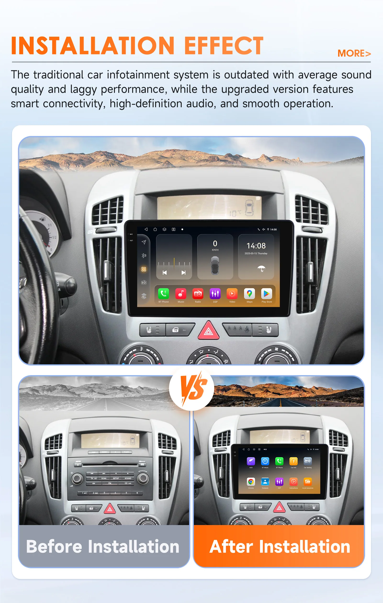 Android Autoradio Stereo für Kia Ceed 2006–2012 Autoradio Carplay Auto Multimedia Player 2din GPS von Snapdragon 6115 WIFI RDS 4G – Detail 4