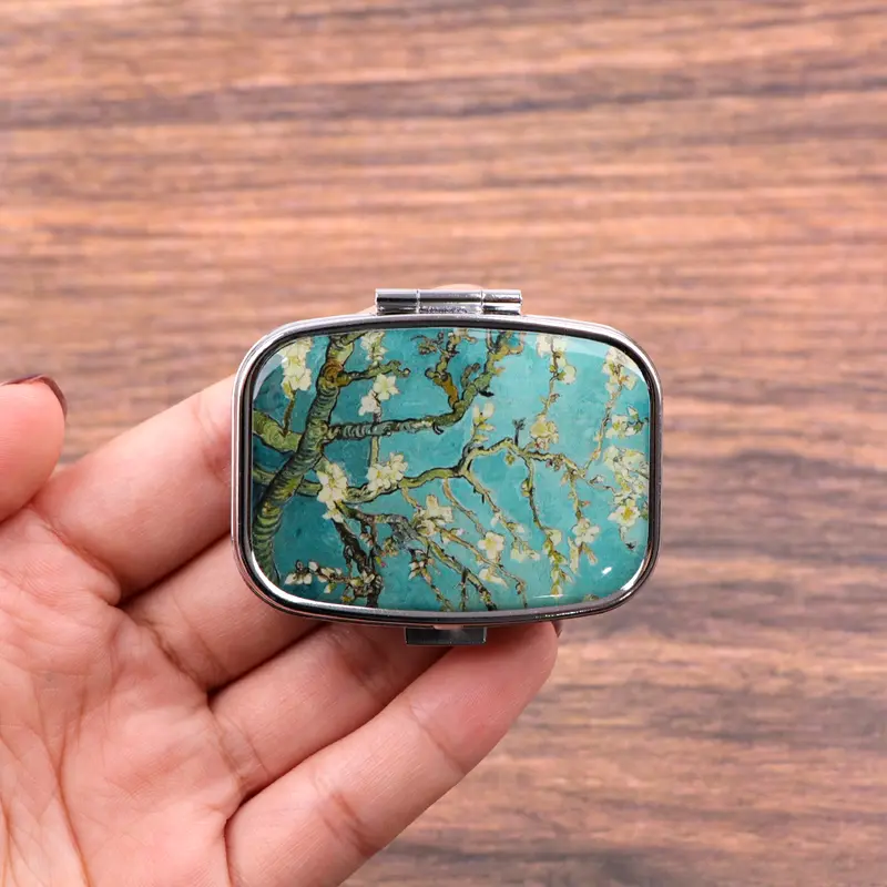 Van Gogh Art Mini Pill Box 2-Compartment Medicine Pill Organizer Household Portable Medicine Storage Box Travel Jwelery Gift - Image 30