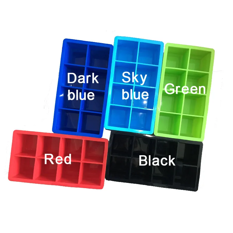 8/6/4Cell Large Ice Cube Mold MultiColor Square Ice Tray Mold Big