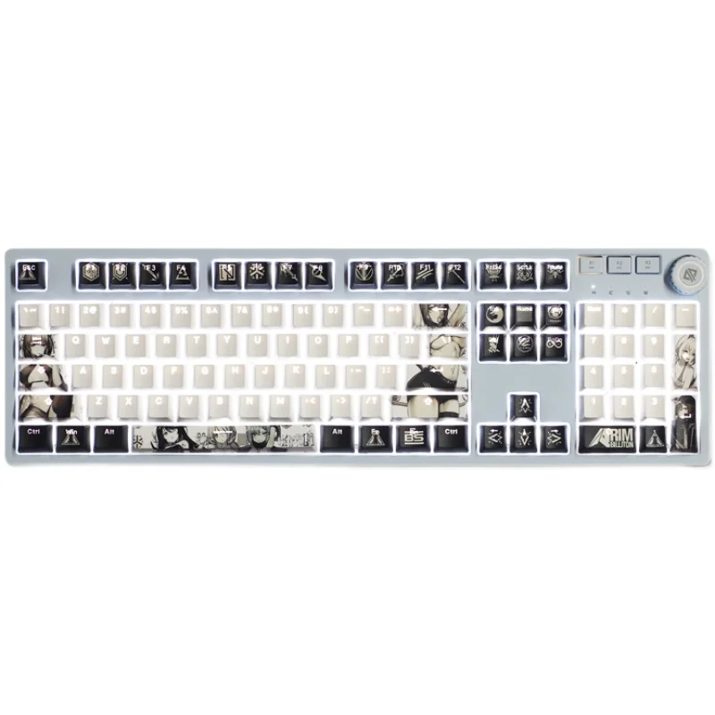 Chaves Pbt Lados Corante Subbed Keycaps Anime dos Desenhos Animados Gaming Keycap Backlit Arknights para Ansi 61 87 104 108 Layout 108 - Imagem 3
