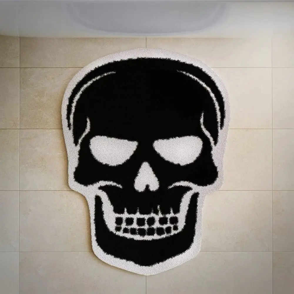 Halloween Spider Web Bath Mat Non Slip Pumpkins Rugs Gothic Bats Coffins Carpet White Half Round Bath Mat Bathroom