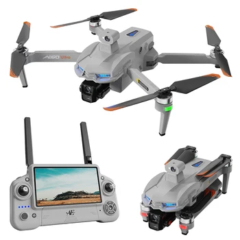 AE60 MAX GPS Drone Professionale 8K Fotocamera Antenna FPV Spazzola Evitare Ostacoli con Grande Schermo di Controllo Remoto Pieghevole Dron