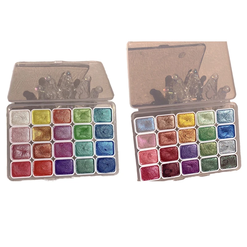 20 Colors Pearlescent Watercolor Set Metallic Watercolor Paint Sparkle For Artists Students Hobbyists watercolor painting set watercolor paint watercolor pigment