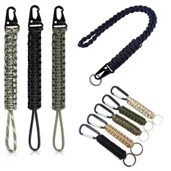 Outdoor Umbrella Rope Phone Lanyard Steel Buckle Survival Paracord Rope Nylon Knife Olecranon Lanyard Keychain Strap Pendant