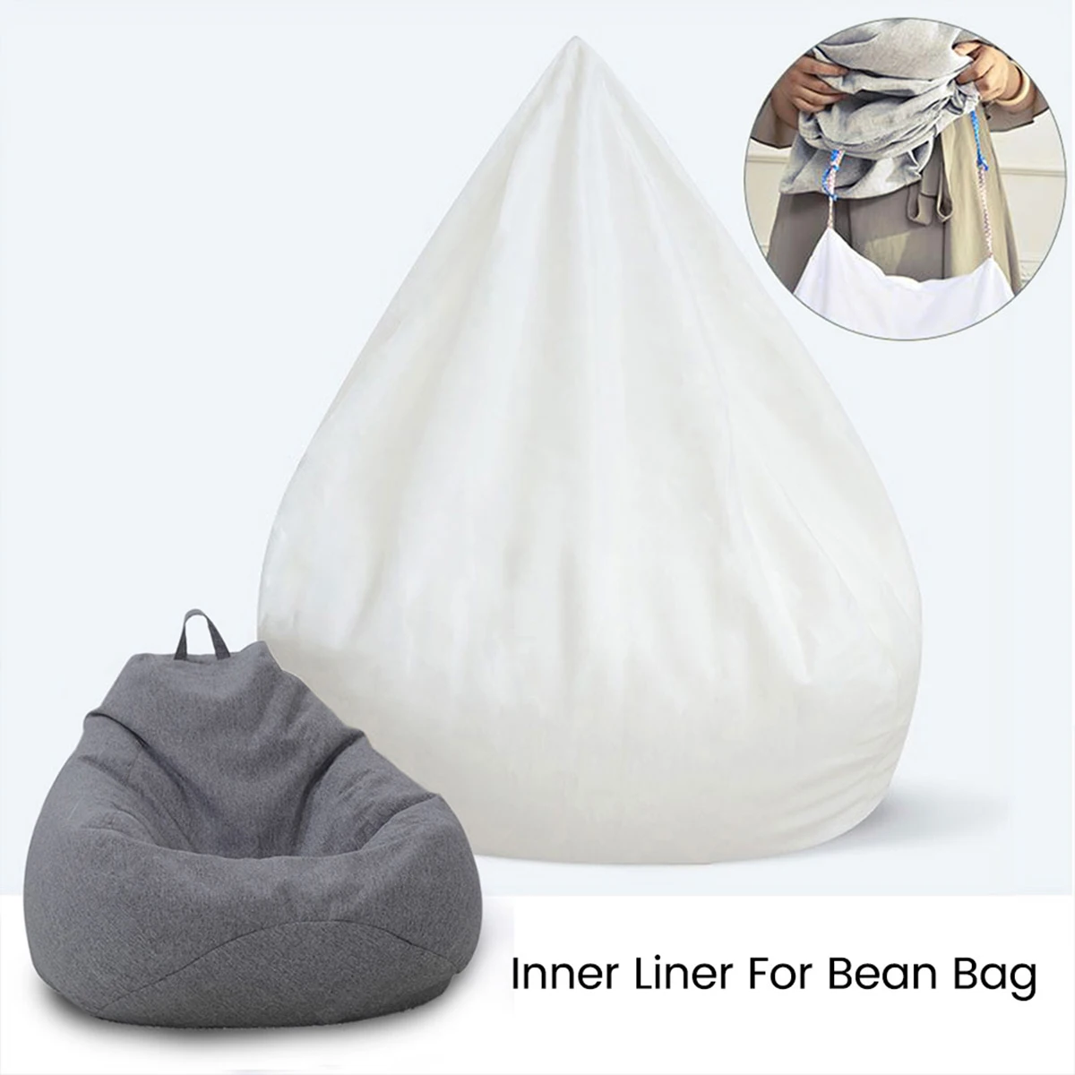 OTAUTAU Big XXL Bean Bag Chair Wash Inner Bag Beanbag Stuffing Storage  Dustproof Cover Filler EPS EPP Foam Polystyrene Ball Bag