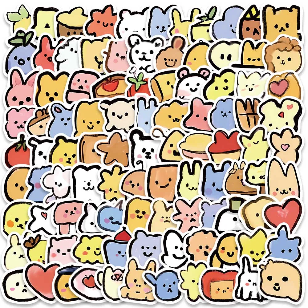 

100pcs Funny Cute Cartoon Animals Meme Stickers Pack Vinyl Laptop Phone Decals Luggage Skateboard Guitar Waterproof Graffiti