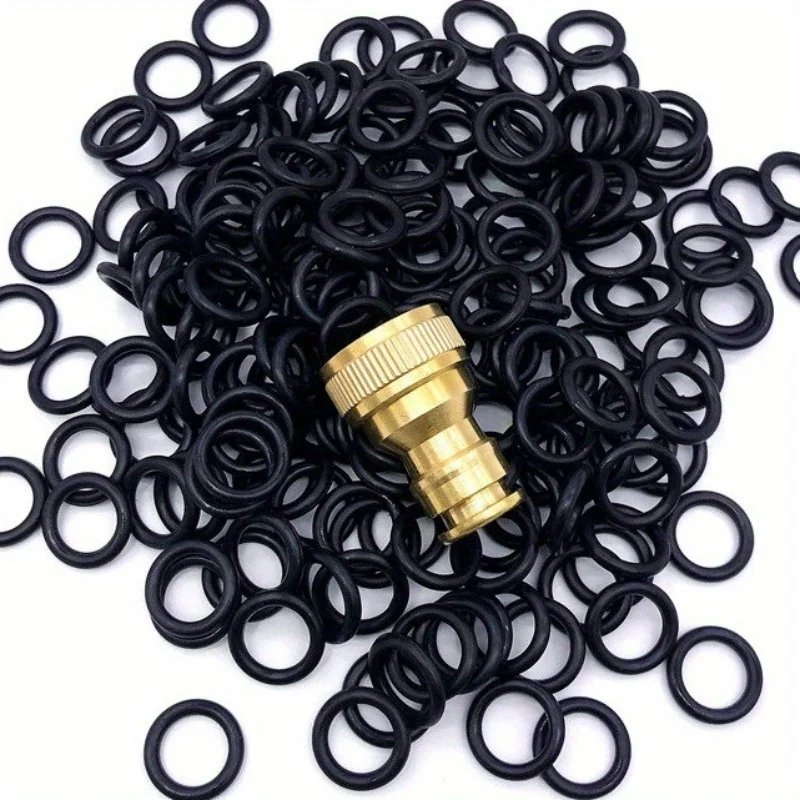 100PCS Durable Rubber O-ring Set, Suitable for Car Washing - Suitable for Water Gun and Faucet Connectors, Leak Proof Sealing