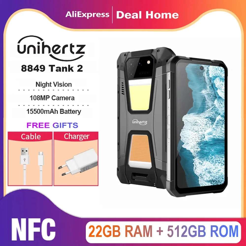Unihertz-teléfono inteligente Tank 3 by 8849, Celulares y Smartphones  resistente de 32GB, 512GB, 23800mAh, cargador de 120W, Dimensity 8200, 5G,  200MP, 120Hz - AliExpress