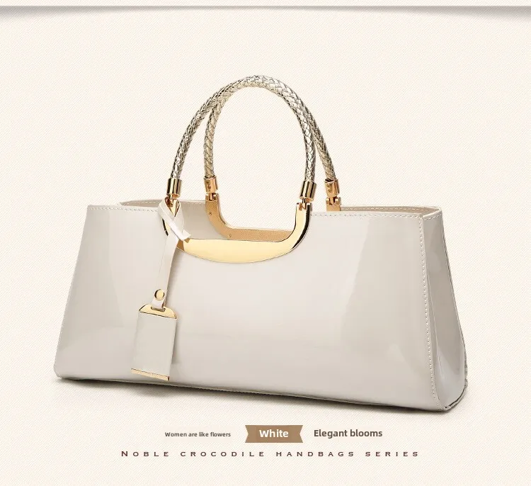 Women's Patent Leather Handbag, Elegant Shoulder Bag For Women_voghion.com