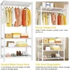 4-Tier Freestanding Garment Rack Suit for Small Space and Corner, Closet Organizer System Portable Closet Wardrobe 6