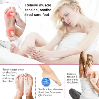 كرة الفول السوداني لتدليك القدم، كرة تدليك شائكة لعلاج نقطة الزناد، تدليك النقطة العميقة، التهاب اللفافة الأخمصية، تخفيف آلام الرقبة - Image 2