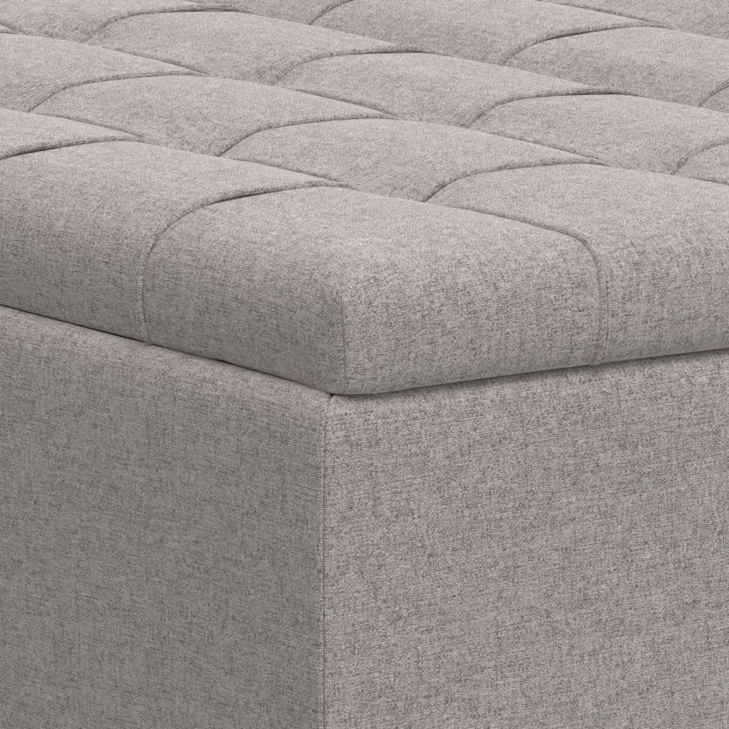 Harrison 40 inch Wide Transitional Square Large Square Coffee Table Storage Ottoman in Cloud Grey for The Living Room 6