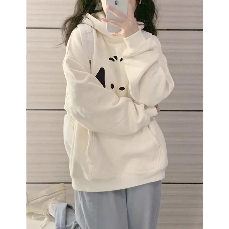 New Sweet Women Hoodies Sweatshirt Warm Designer Pattern Classic Comfortable Korean Casual Top Solid Long Sleeve Pullovers