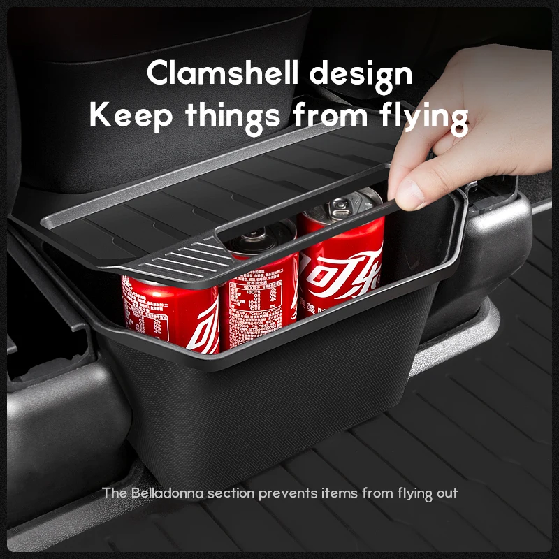 Rear Central Organizer Case for Tesla Model Y TPE Trash Can Storage Box