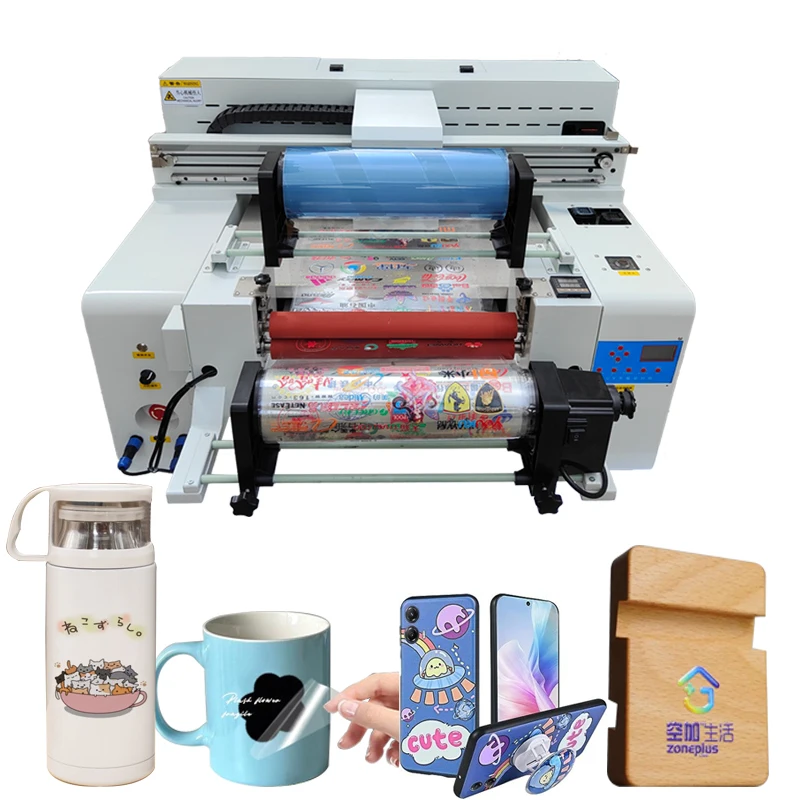 Three in One UV DTF Roll-Flat Printer 60cm*50cm Digital Inkjet Printing Machine for AB Film Label Sticker With I3200 Printheads