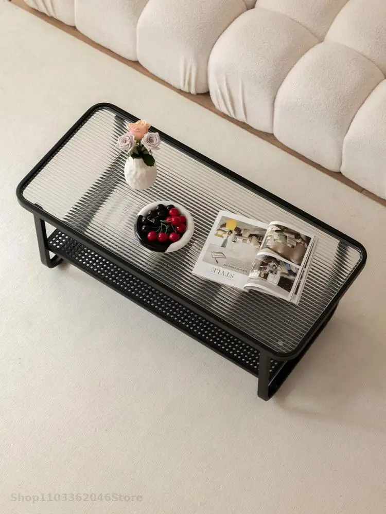 Coffee Table Living Room Household Small Apartment Modern Simple Sofa Double-layer Tea Table Tempered Glass