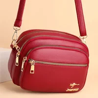 Sac à main en cuir souple de haute qualité pour femmes, sacoche à bandoulière multi-poches résistante à l'usure, Sac à main de luxe pour dames 3