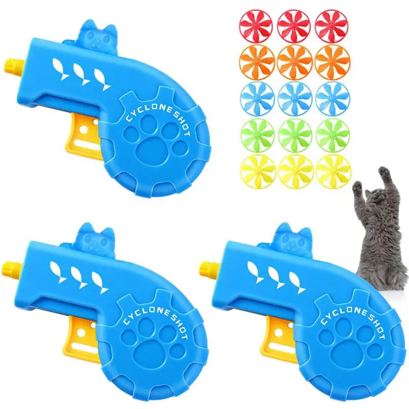 

Stimulates Cats' Natural Instincts Lightweight Flying Disc Gun Fun And Interactive Colorful Colorful Flying Disc Gun Durable