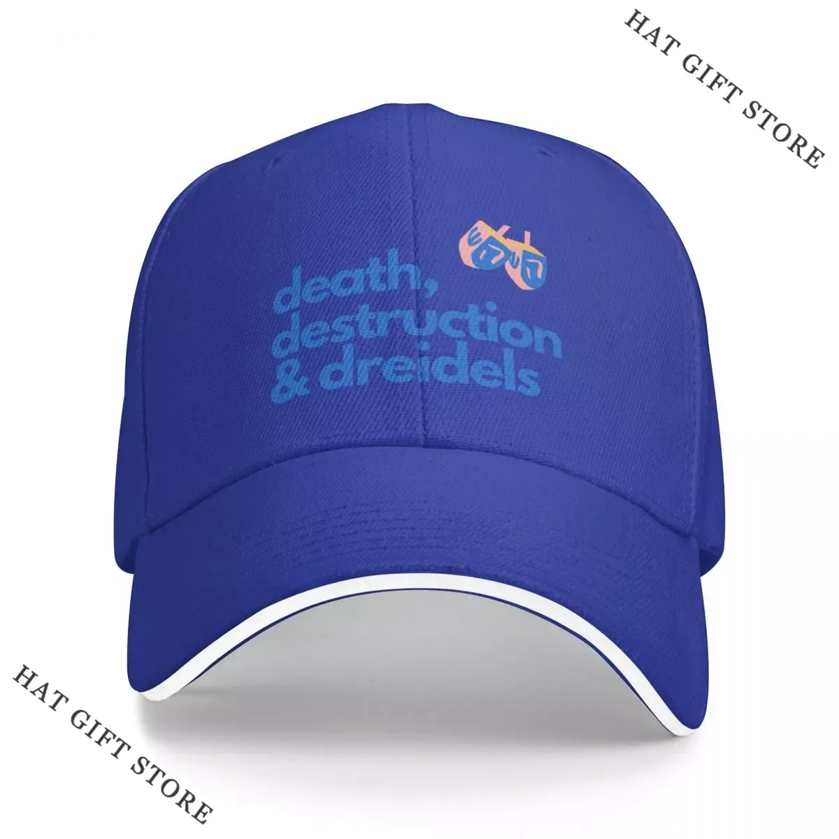 

Hot death, destruction and dreidels (funny Hanukkah design) Cap Baseball Cap Golf cap Snap back hat Woman hat Men's