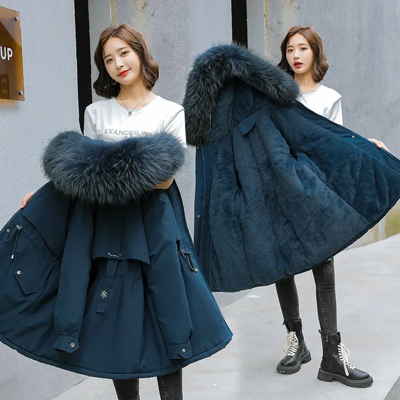 Ladies Coats and Jackets Clothing for Women The New Big Fur Collar Cotton Velvet Send To Overcome