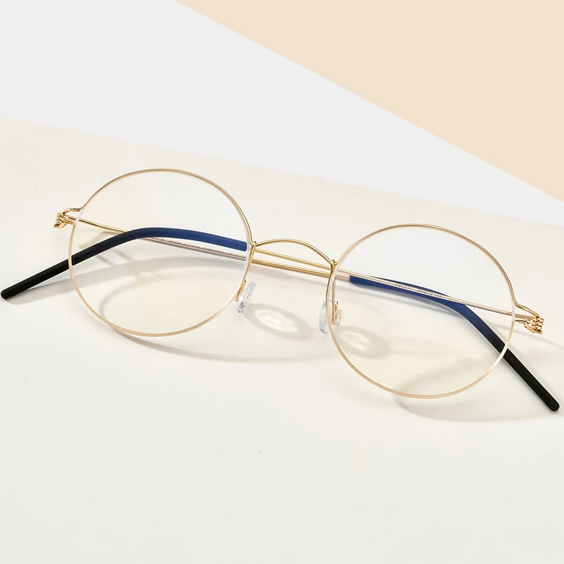 Eyeglasses Frames Men Women Round Screwless Titanium Alloy Morten Denmark Korean 98607