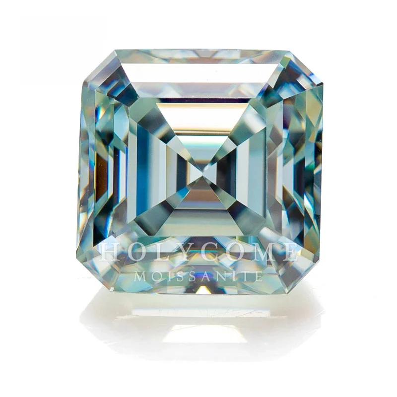 

2024 Sky Blue Color 4*4MM Asscher Cut VVS1 Moissanite Light Blue Loose Moissanite Asscher Cut Gemstones Synthetic Moissanite