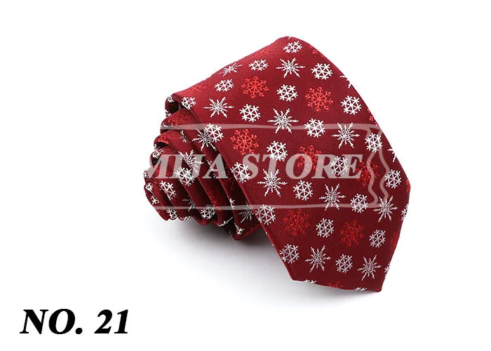 Christmas Ties For Men Red Green Blue Printed Festival Theme Party Gift Xmas Tree Santa Snowflake Slim Necktie For Man Accessori