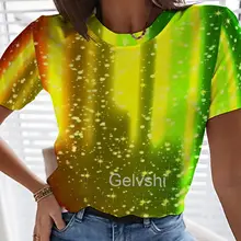 

Women's T-shirts Color Gradient Graphic 3d Printed Ladies Tops O-Neck Aesthetic Casual T Shirt Oversized Female 2022 y2k Blouses