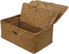 Shelf Baskets with Lid Set of 3 Handwoven Seagrass Storage Box Wicker Basket Desktop Makeup Organizer Multipurpose Container 5