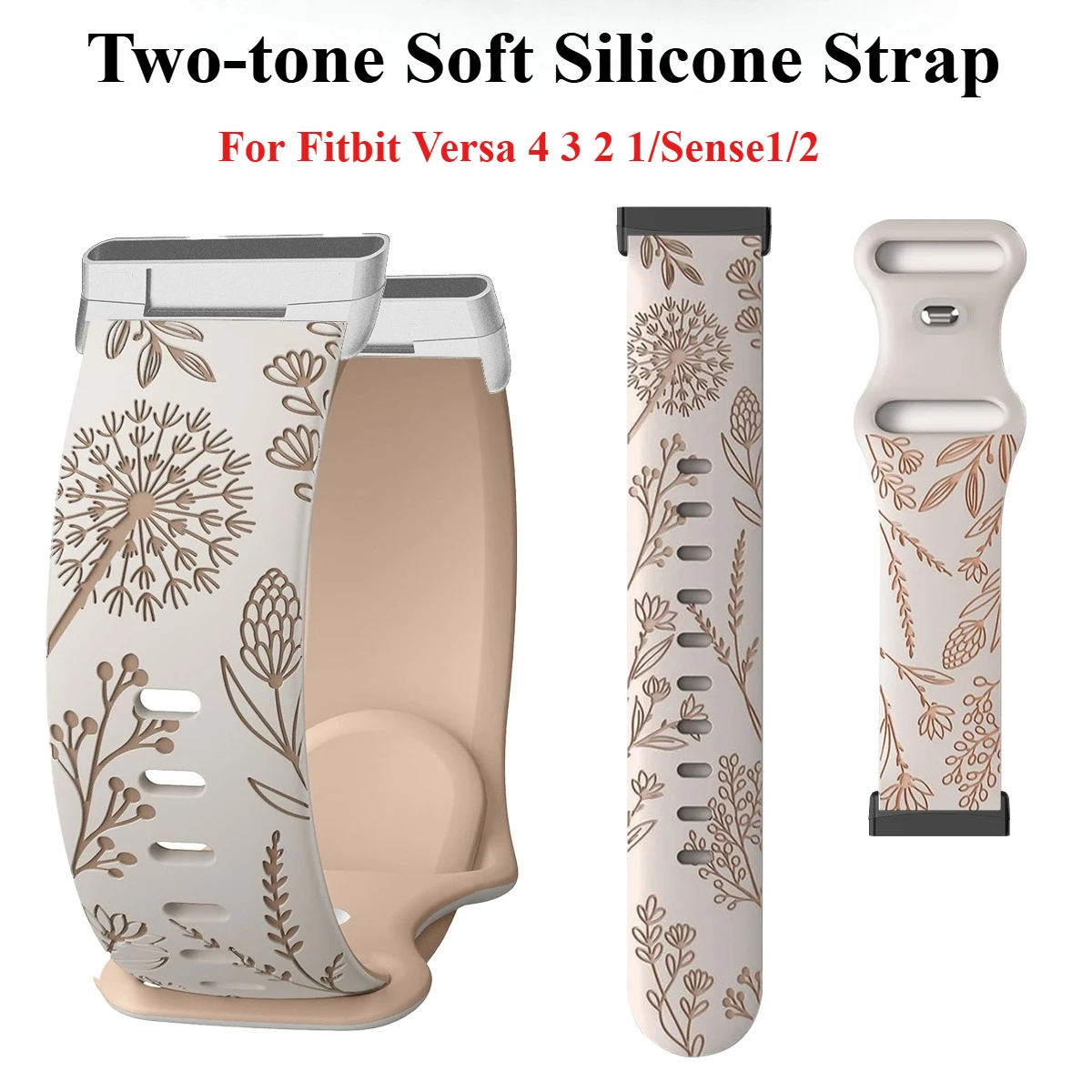 Two-Tone Soft Silicone Watch Band - Stylish Replacement Strap