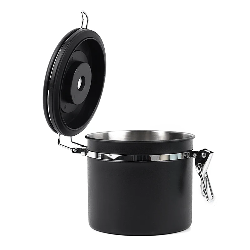 Фото Кофейник IKAPE, герметичный кухонный контейнер из нержавеющей стали для хранения пищи с датчиком и ложкой для кофе №2