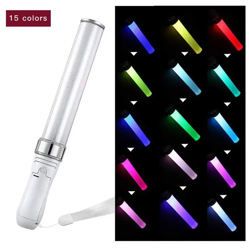 15 Color Auto Color Change LED Light Stick Multi-color Sticks Color Changing Foam Strobe for Party Festivals Vocal concert 4pcs withcase outdoor concert led city color stage wall washer 20x15w led rgbwa 5in1 waterproof city colour led fluter dmx light