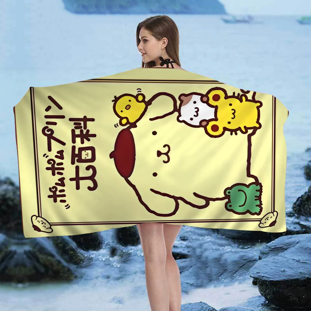P-PompompurinS Microfiber Printed Beach Towel Mountain Climbing Yoga Beach Swimming Running Absorbent Soft Towel 3