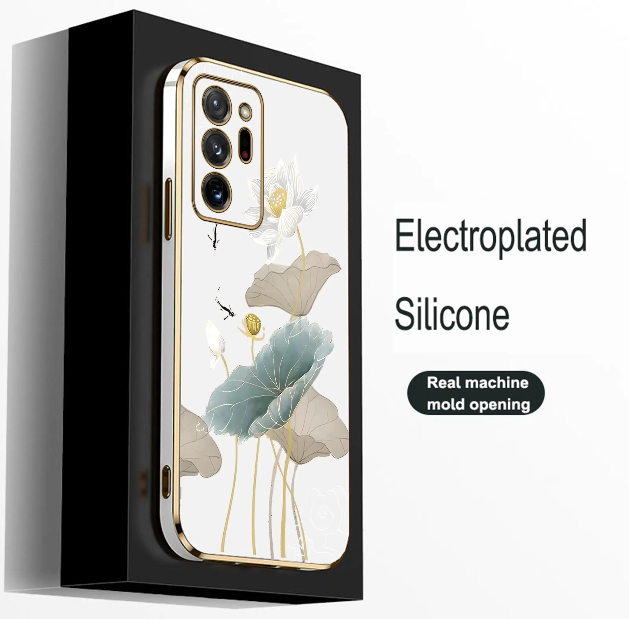 Custodia Per Telefono Con Placcatura Lotus Pond Samsung Galaxy Note 20 Ultra S23 S22 S21 S20 S10 10E 9 Ultra Plus Fe 10 9 M31 51 53 Cover In Silicone