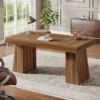Tribesigns 55 Inches Executive Desk, Mid-Century Modern Home Office Desk with Double Trapezoid Base, Wood Computer Desk 5