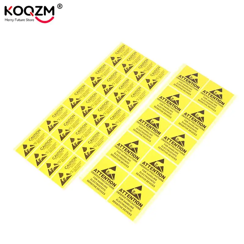 

40Pcs Attention Caution Sticky Sticker Adhesive Warning Label Reminder For ESD Static Sensitive Device Electronic Components