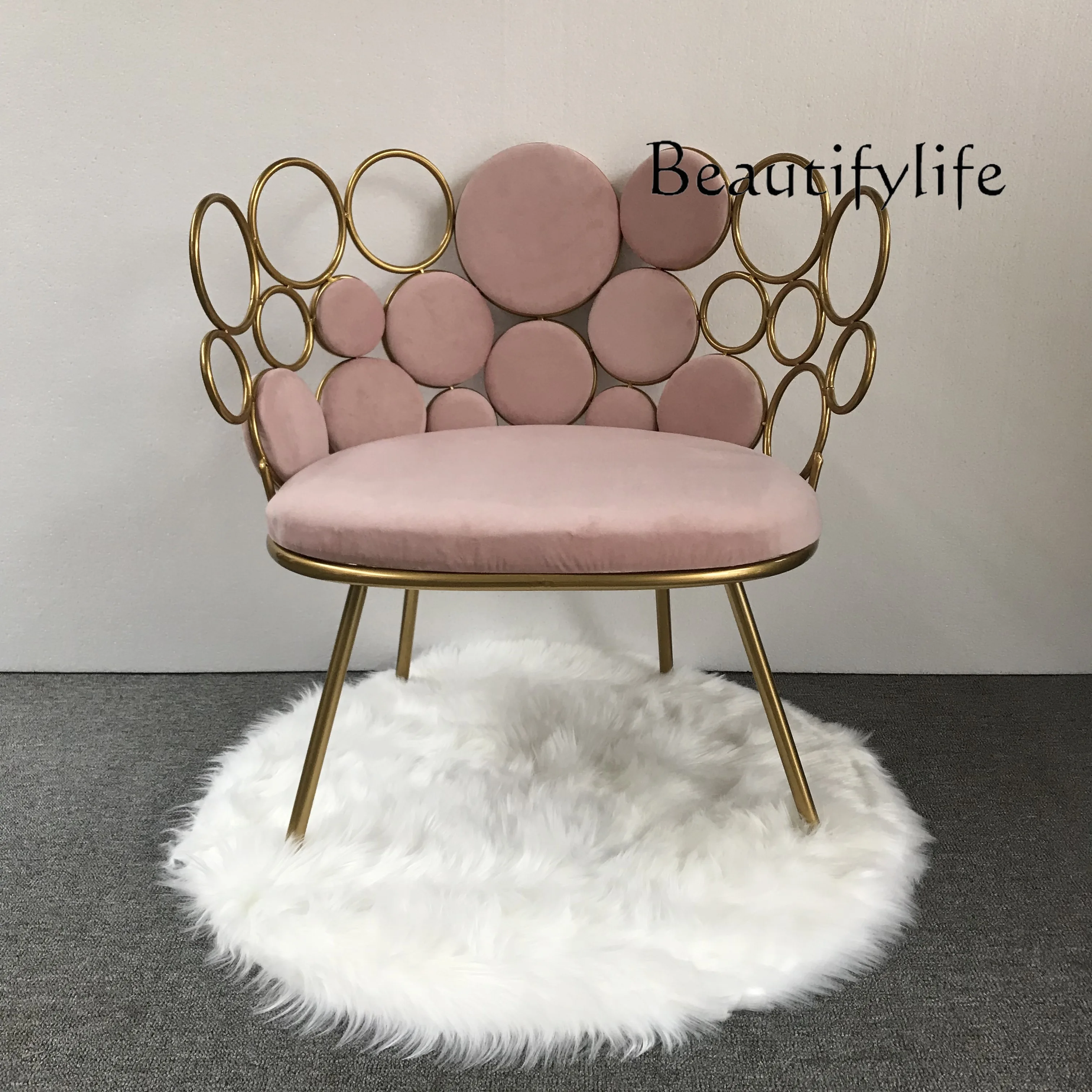 

Роскошный Одноместный розовый маленький диван Nordic светильник, одежда для маникюрного салона, спальни, ленивый диван