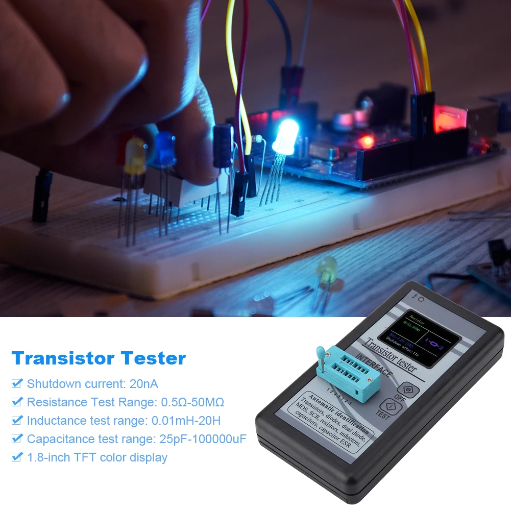 M328 Transistor Capacitor Tester 1.8 TFT Colorful Display Capacitance Inductance Resistance Meter Automatic Checker Detector 4