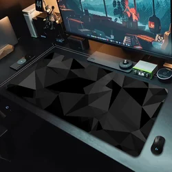 Large Black Desk Pad with Anti-Slip Rubber Base - 90x40cm Computer and Mouse Mat - 300x800x3MM (Black)