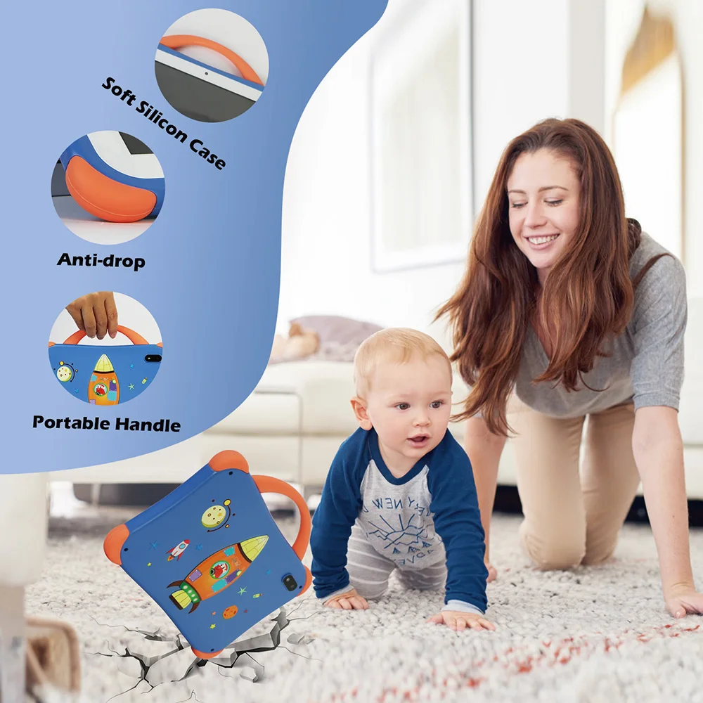 weelikeit Kids Tablet 7 inch Tablet for Kids 8GB RAM 64GB ROM Android 14 Toddler Tablet BT WiFi Dual Camera Education App Gifts 5