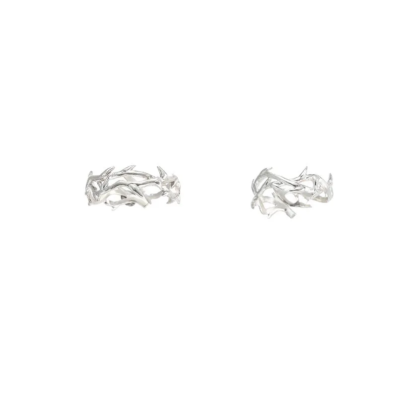 Couple Ring Instagram Style Punk Irregular Thorn Vintage Hip Hop Personalized Men Women Adjustable Lover Jewelry